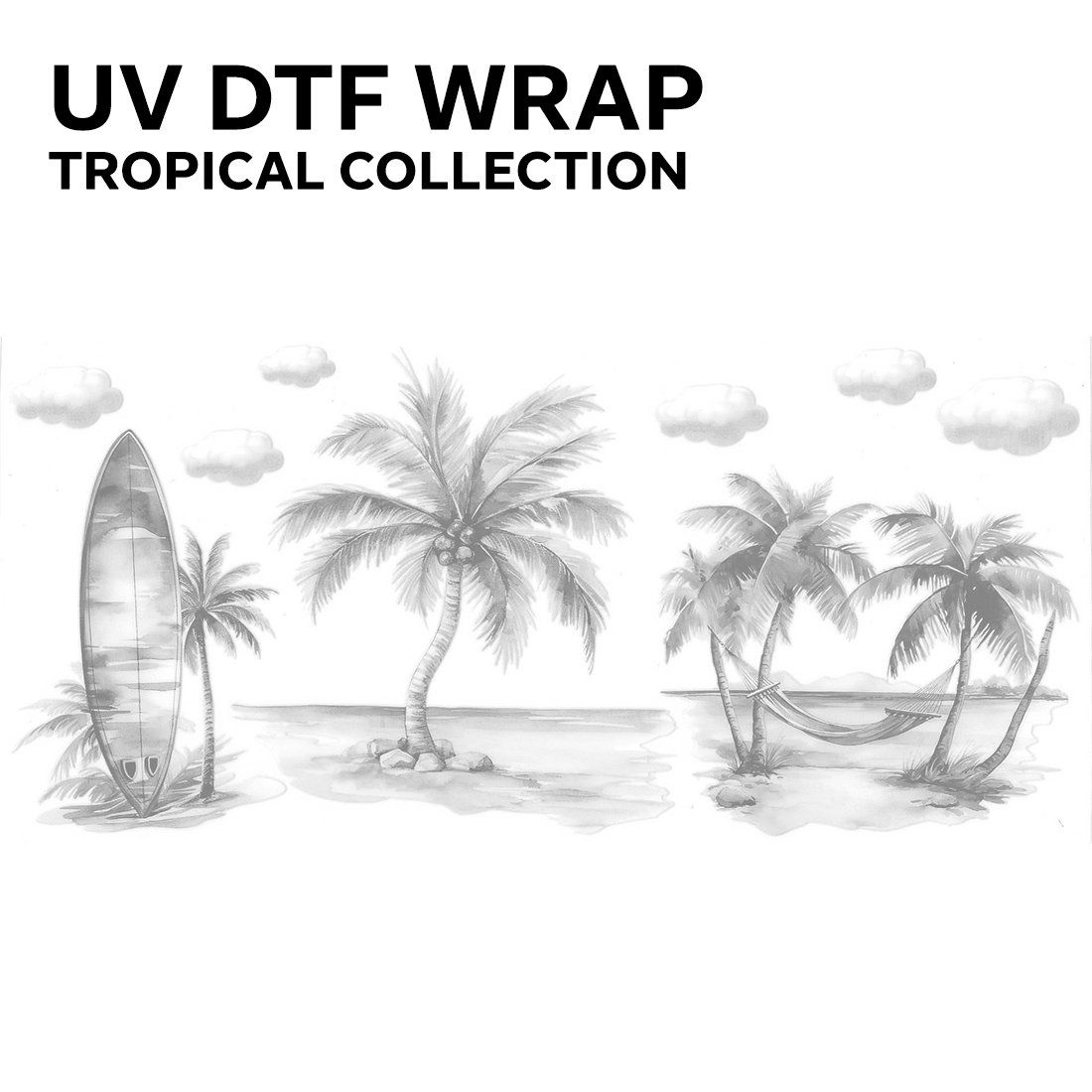 TROPICAL / OCEAN | UV DTF wraps/decals COLLECTION