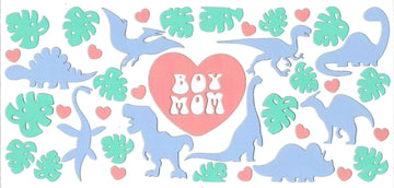 Boy Mom with dinosaur • (DOUBLE SIDE) • UV DTF Wrap