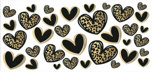 HEART & cheetah print • UV DTF Wrap