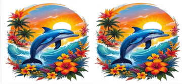 TROPICAL DOLPHINS • UV DTF Wrap