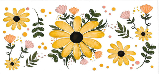 YELLOW FLOWERS mix • UV DTF Wrap