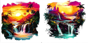 SUNSET & RIVER • UV DTF Wrap