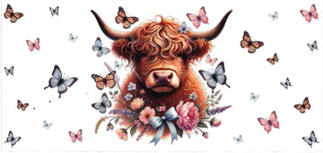 COW with little butterflies • UV DTF Wrap