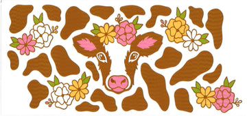 BROWN COW & cow print • UV DTF Wrap