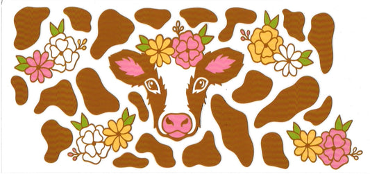 BROWN COW & cow print • UV DTF Wrap