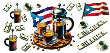 Puerto Rico Flag, Dominos & Coffee • UV DTF Wrap