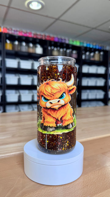 Pre-Made MAD COW DUO LAVA • Artistic Snow Globe Tumbler 20oz