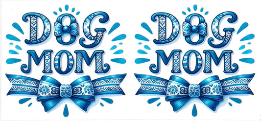 DOG MOM blue bow • UV DTF Wrap