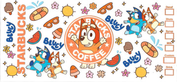 Coffee & bluey • (DOUBLE SIDE) • UV DTF Wrap