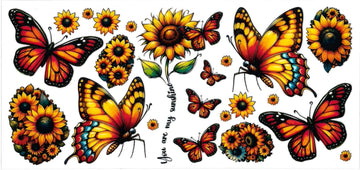SUNFLOWERS & BUTTERFLY, you’re my sunshine • UV DTF Wrap