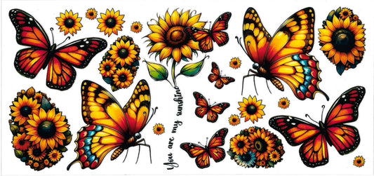 SUNFLOWERS & BUTTERFLY, you’re my sunshine • UV DTF Wrap