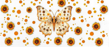 Butterfly with sunflowers • DOUBLE SIDED • UV DTF Wrap