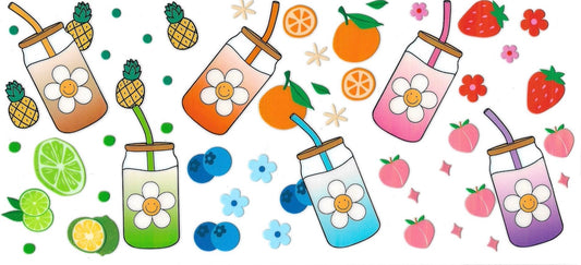 FRUITY CUPS • DOUBLE SIDE UV DTF Wrap
