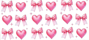 Pink hearts & bows • DOUBLE SIDE • UV DTF Wrap