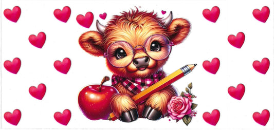 BABY COW pencil, apple, hearts  • UV DTF Wrap
