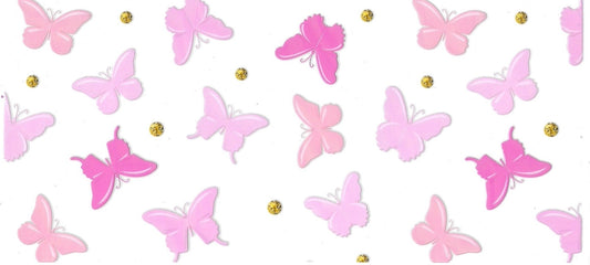 Butterflies pink (DOUBLE SIDE) • UV DTF Wrap