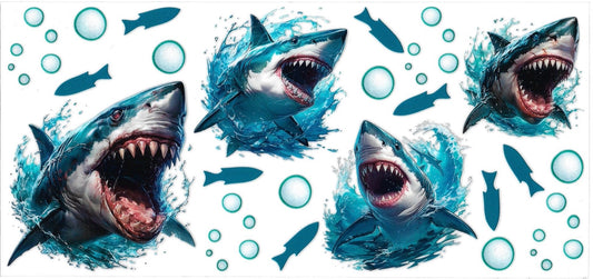 SHARK • (DOUBLE SIDED) • UV DTF Wrap