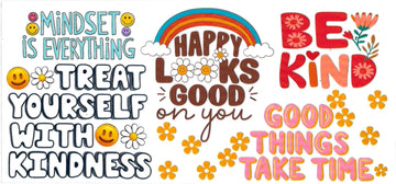 HAPPY LOOK GOOD on you, Be kind • UV DTF Wrap