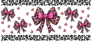 PINK BOWS WITH CHEETAH PRINT • UV DTF Wrap
