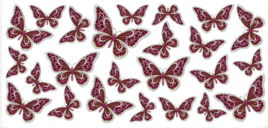 BURGUNDY BUTTERFLIES • UV DTF Wrap