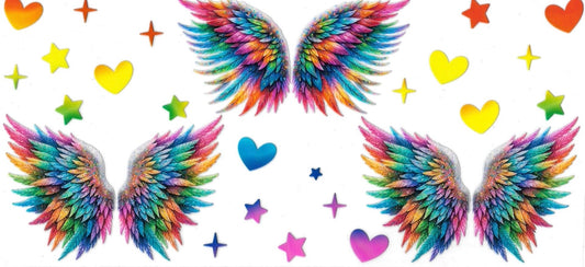 Angel wings colorful (DOUBLE SIDE) • UV DTF Wrap