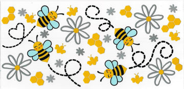 Bees & flowers • (DOUBLE SIDE) • UV DTF Wrap
