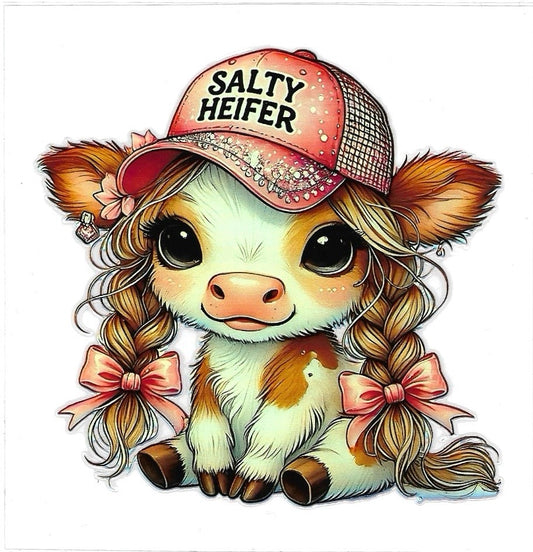 SALTY HEIFER • UV DTF DECAL HOLOGRAPHY