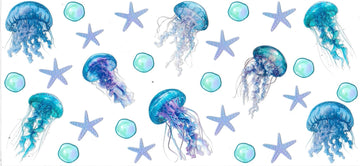 Jellyfish with sea stars • (DOUBLE SIDE) • UV DTF Wrap