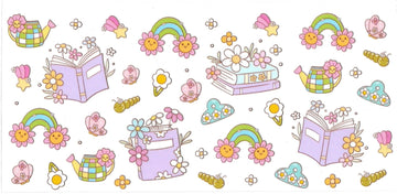 BOOKS with rainbows and flowers • UV DTF Wrap
