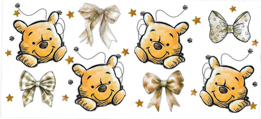 Winnie Face with bow • (DOUBLE SIDE) • UV DTF Wrap