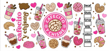 CAFECITO Y CHISME bright pink • UV DTF Wrap