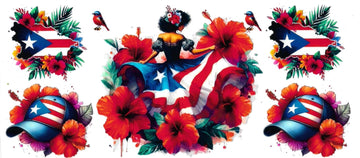 Puerto Rico Flag & Jibarita • UV DTF Wrap