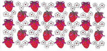 STRAWBERRIES & white mini flowers • UV DTF Wrap