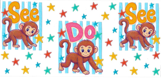 See Do See monkey • (DOUBLE SIDE) • UV DTF Wrap