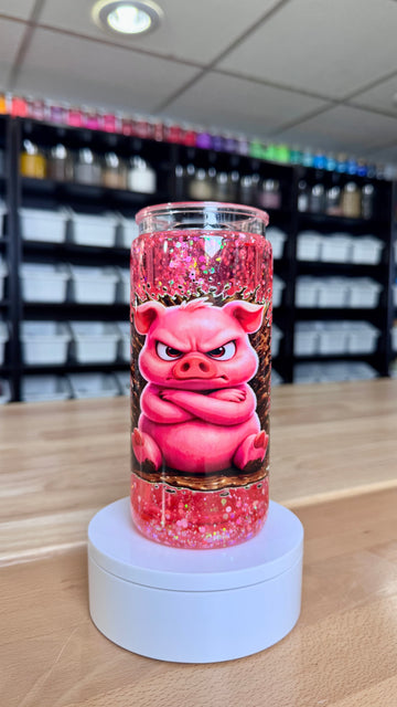 Pre-Made MAD PIG DUO LAVA • Artistic Snow Globe Tumbler 20oz