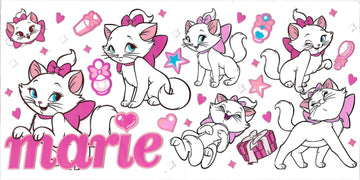 WHITE CAT • DOUBLE SIDE • UV DTF Wrap