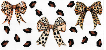 Cheetah print with Bow • DOUBLE SIDE • UV DTF Wrap