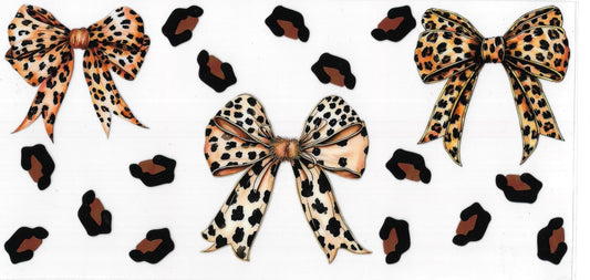 Cheetah print with Bow • DOUBLE SIDE • UV DTF Wrap