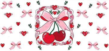CHERRYS & PINK BOW • UV DTF Wrap