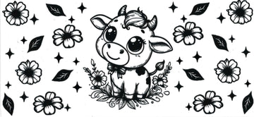 Baby Cow clear & black • DOUBLE SIDE • UV DTF Wrap