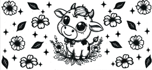 Baby Cow clear & black • DOUBLE SIDE • UV DTF Wrap