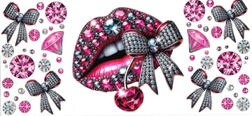 DIAMONDS, CHERRIES & BOW LIBS • DOUBLE SIDE UV DTF Wrap