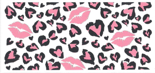 ANIMAL PRINT with PINK LIPS • UV DTF Wrap