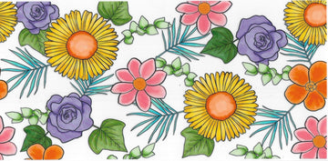 Colorful flowers • (DOUBLE SIDE) • UV DTF Wrap
