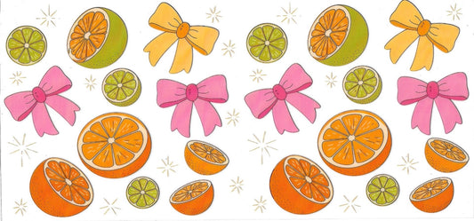 Orange, lemon & Bow • DOUBLE SIDE • UV DTF Wrap