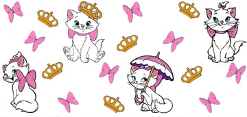 Marie cat with crowns • (DOUBLE SIDE) • UV DTF Wrap