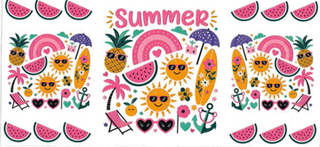 Summer with sun & watermelons (DOUBLE SIDE) • UV DTF Wrap