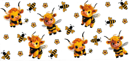 BEE COW • DOUBLE SIDED • UV DTF Wrap