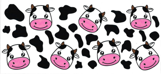 COW FACE CLEAR • DOUBLE SIDED • UV DTF Wrap