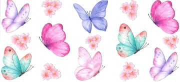 Butterflies pastel colors • DOUBLE SIDED • UV DTF Wrap